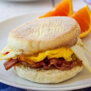 English Muffin, Bacon, Eggs & Cheese Sandwich